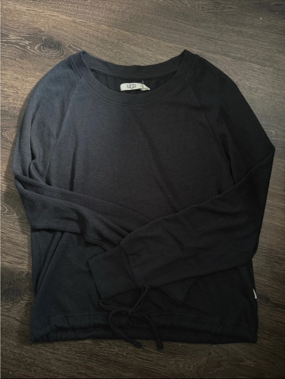 UGG Black Women's Crewneck Sweatshirt with Drawcord Hem